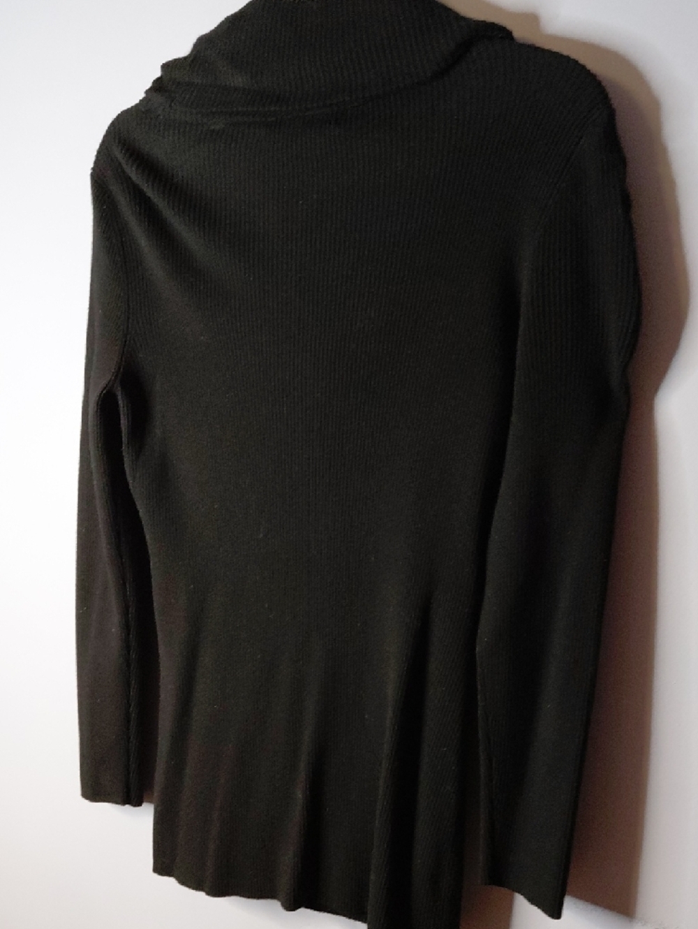 INC International Concepts Black Ribbed Cowlneck Sweater - Picture 4 of 4